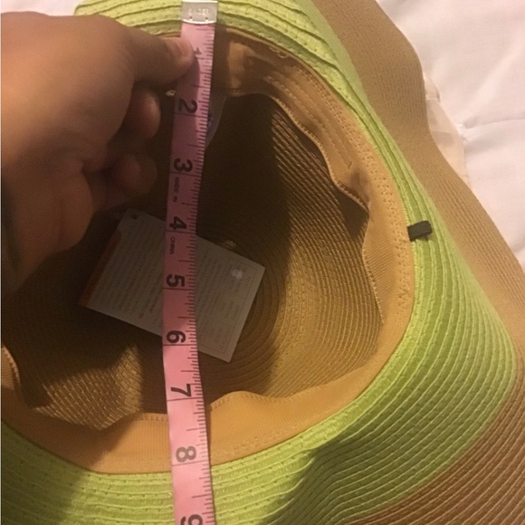 Oh Sunny 5.5 inches wide brim floppy foldable roll up straw hat NWT - Picture 11 of 14